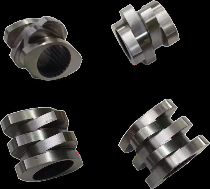 Zona de fusión Partes del extrusor de tornillos gemelos 30° 45° 60° 90° Ángulo tornillos 71mm OD