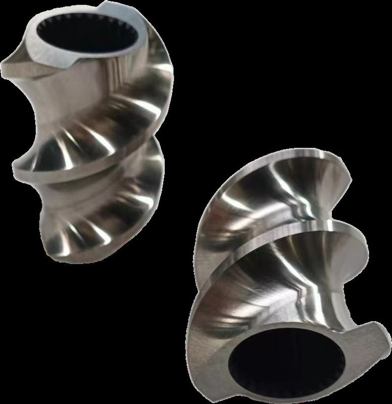 Zona de fusión Partes del extrusor de tornillos gemelos 30° 45° 60° 90° Ángulo tornillos 71mm OD