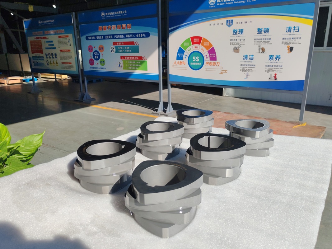 Elementos de tornillo extrusor de doble husillo SZK 250 con certificación ISO 9001 y opciones personalizadas