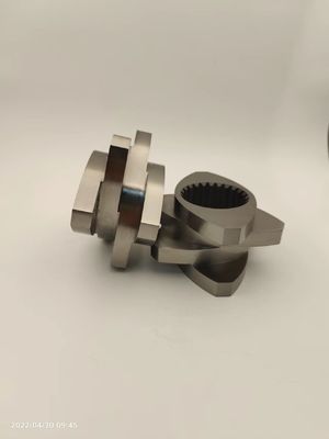 600 rpm Partes de extrusoras de tornillos gemelos a medida Accesorios para granuladores de plástico de bloque roscado